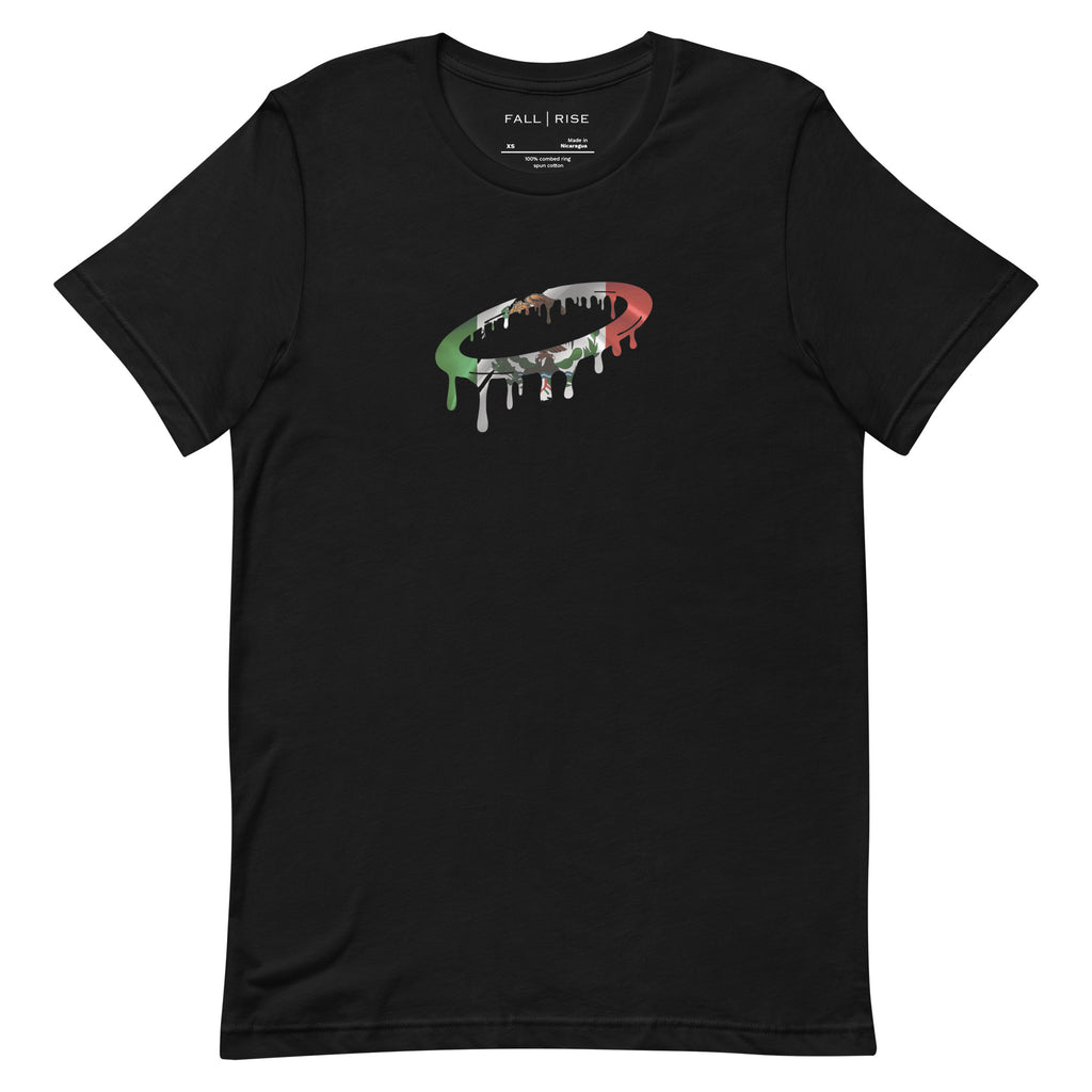 Mexican Flag Melted Halo Crew Neck T-Shirt
