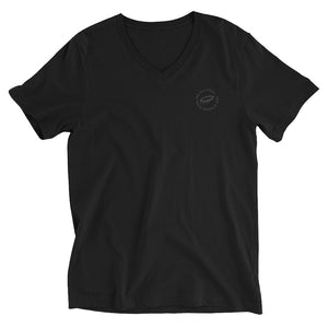 "Rise From The Darkness" All Black Slogan V-Neck T-Shirt