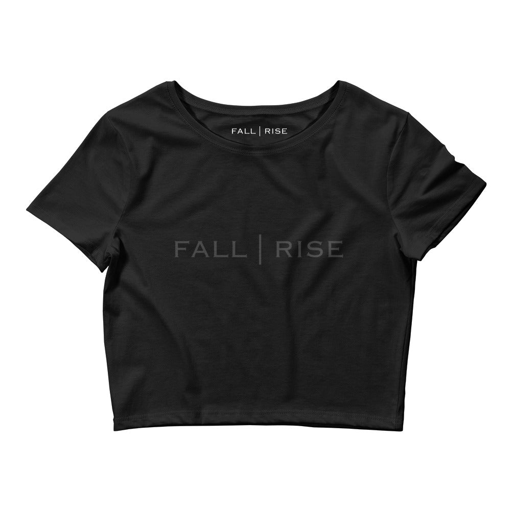 "Rise From The Darkness" All Black Classic Logo Women’s Crop Tee