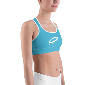 Teal/White Melted Halo Sports bra