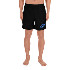 Black/Light Blue Melted Halo Men's Athletic Shorts