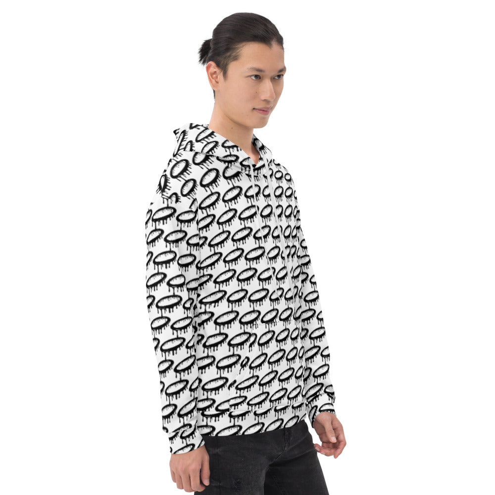 Patterned Black Melted Halo Hoodie