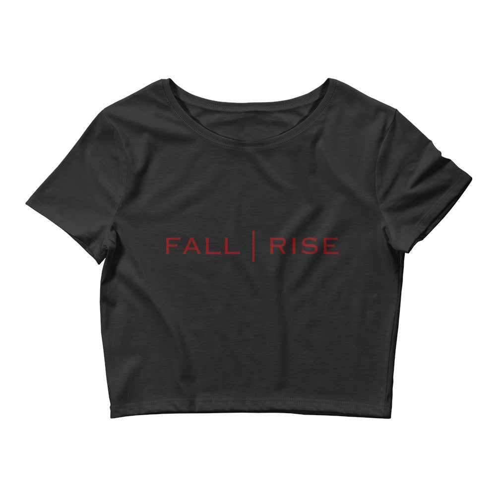 Red "Fall | Rise" Crop Tee