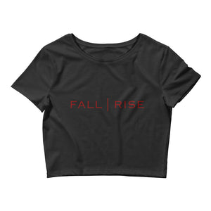 Red "Fall | Rise" Crop Tee