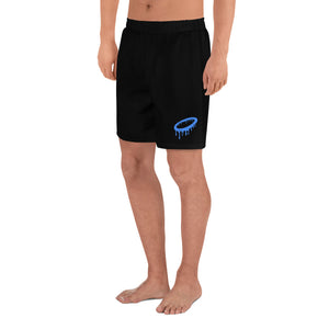 Black/Light Blue Melted Halo Men's Athletic Shorts