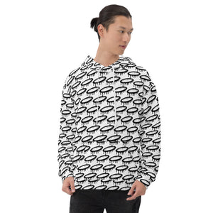 Patterned Black Melted Halo Hoodie