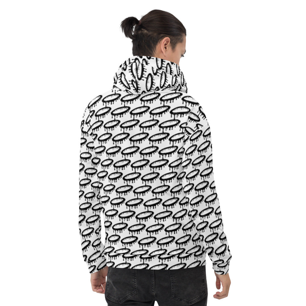 Patterned Black Melted Halo Hoodie