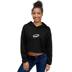 White Melted Halo Womens Crop Hoodie(More Colors Available)