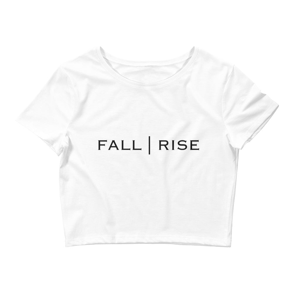 Black "Fall | Rise" Crop Tee