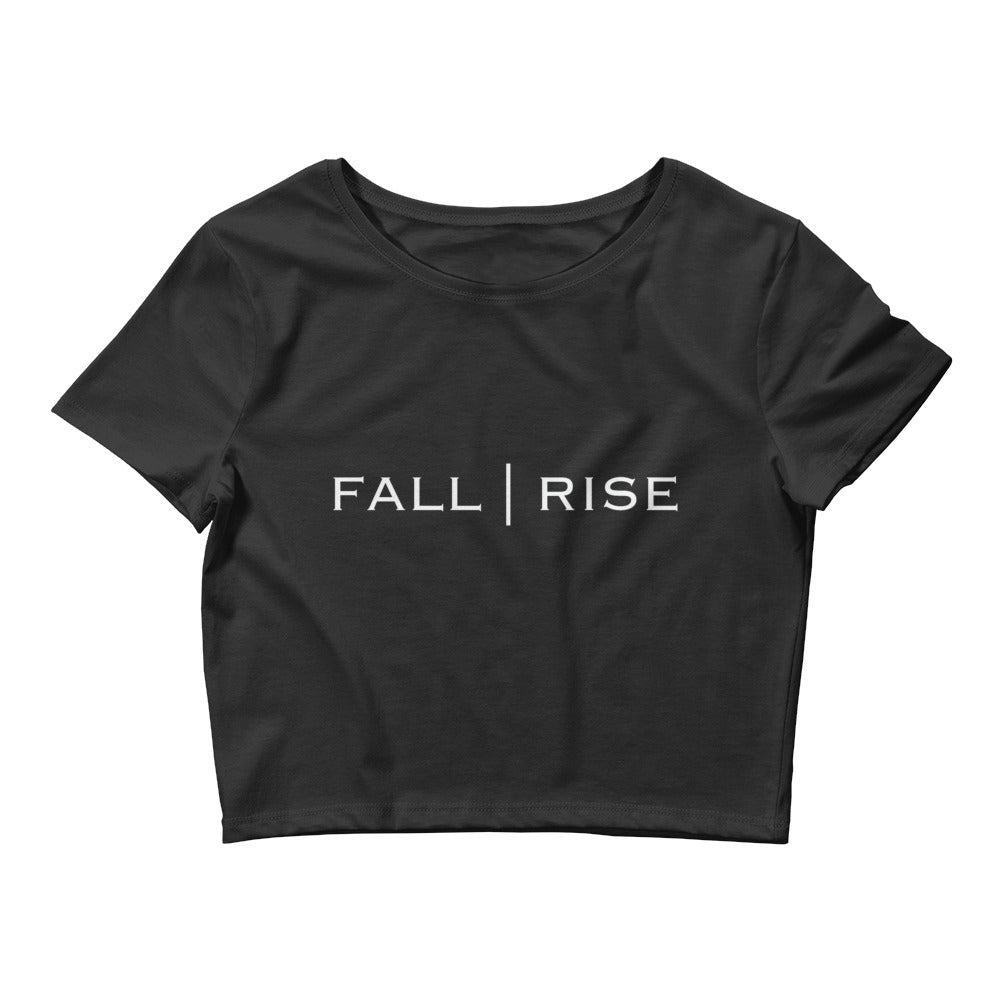 White " Fall | Rise" Crop Tee