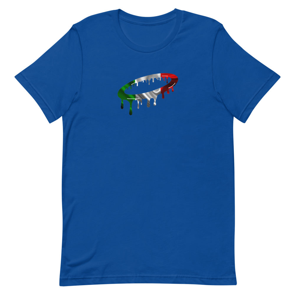 Italian Flag Melted Halo Crew Neck T-Shirt (More Colors Available)