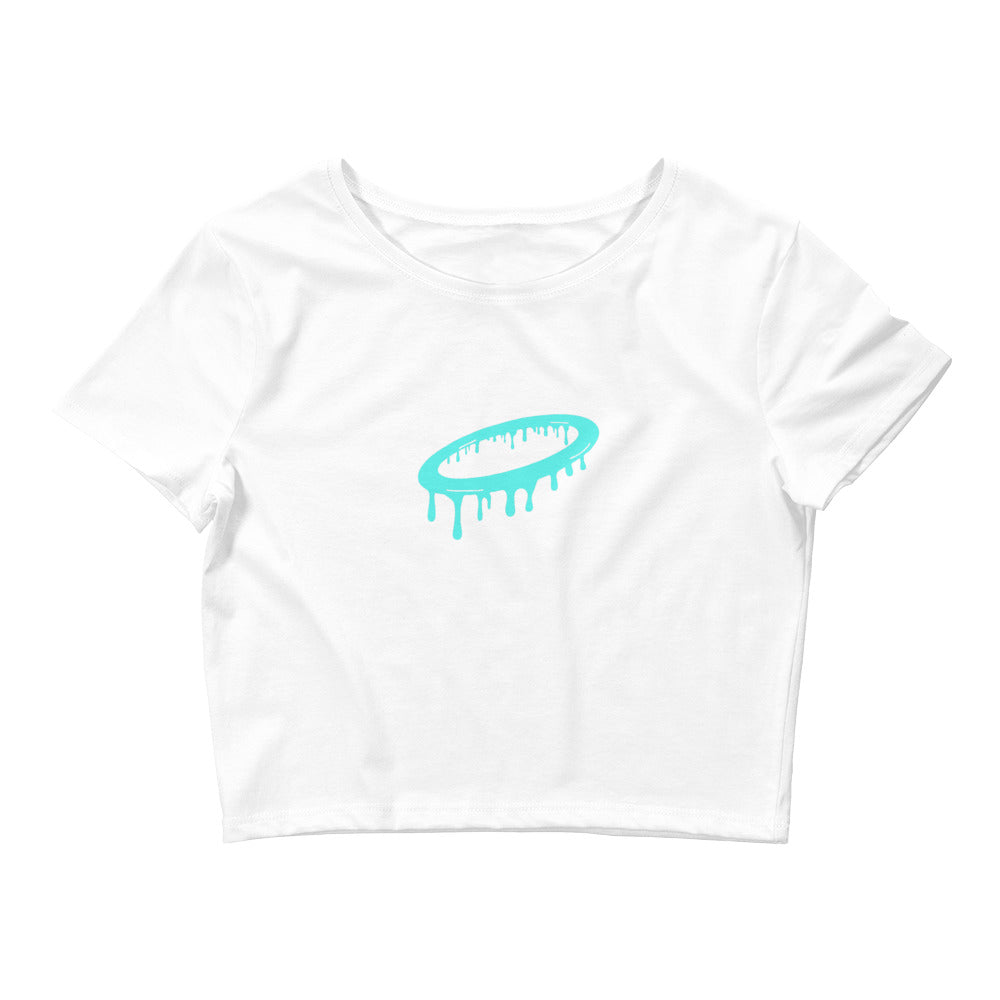 Tiff Blue Melted Halo Women’s Crop Tee