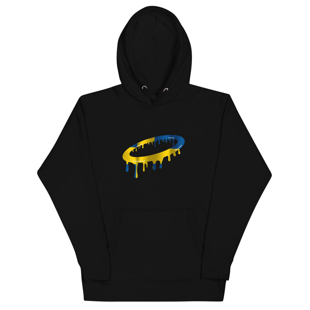 Swedish Flag Melted Halo Hoodie (More Colors Available)