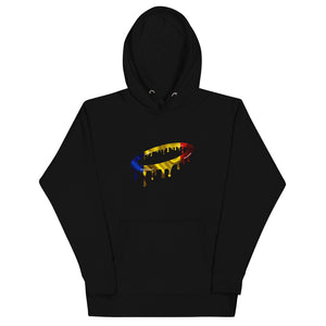 Romanian Flag Melted Halo Hoodie (More Colors Available)