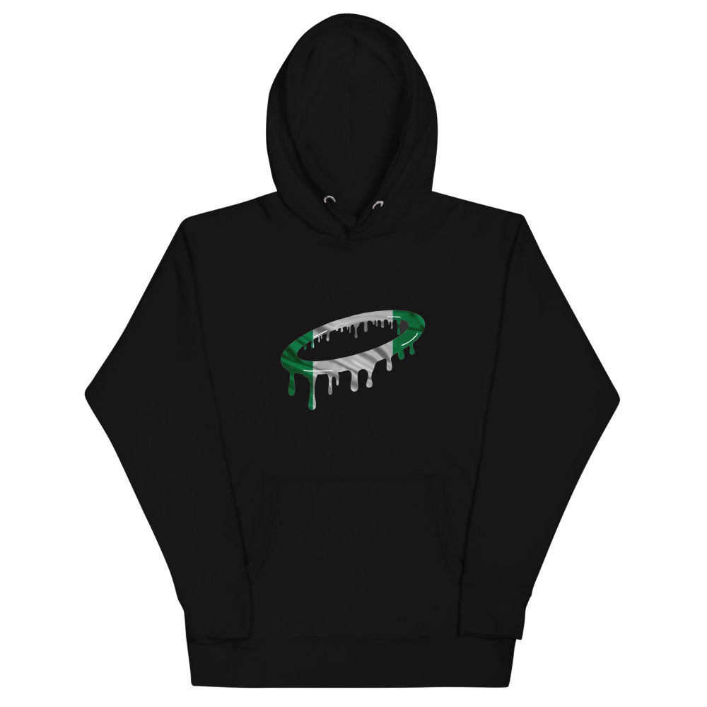 Nigerian Flag Melted Halo Hoodie (More Colors Available)