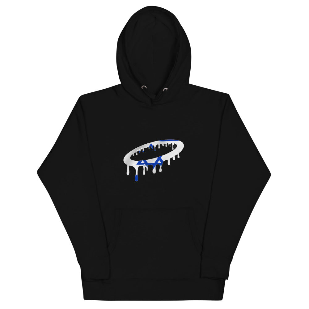 Israeli Flag Melted Halo Hoodie (More Colors Available)