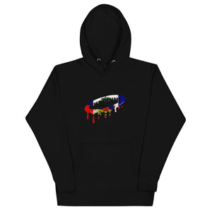 Haitian Flag Melted Halo Hoodie (More Colors Available)