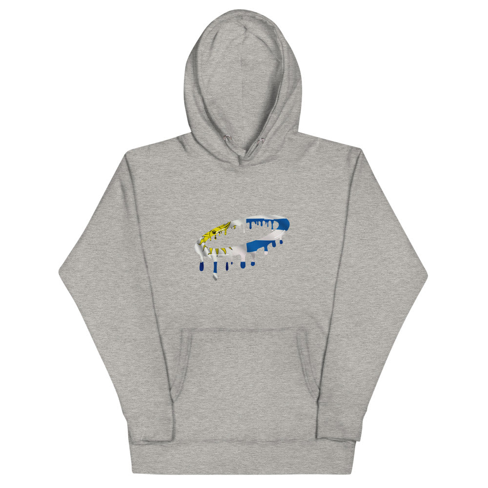 Uruguayan Flag Melted Halo Hoodie