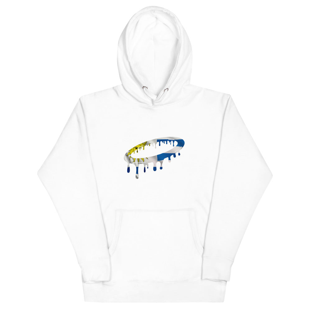 Uruguayan Flag Melted Halo Hoodie