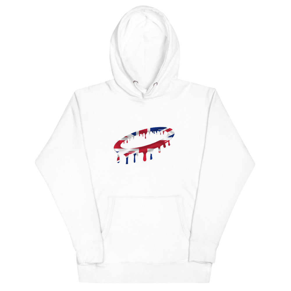 United Kingdom Flag Melted Halo Hoodie (More Colors Available)