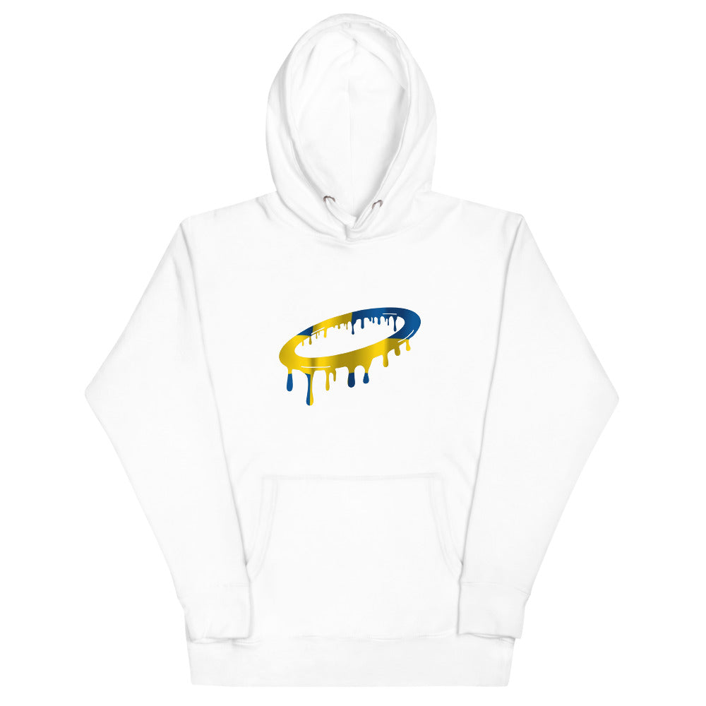 Swedish Flag Melted Halo Hoodie (More Colors Available)