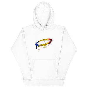 Romanian Flag Melted Halo Hoodie (More Colors Available)