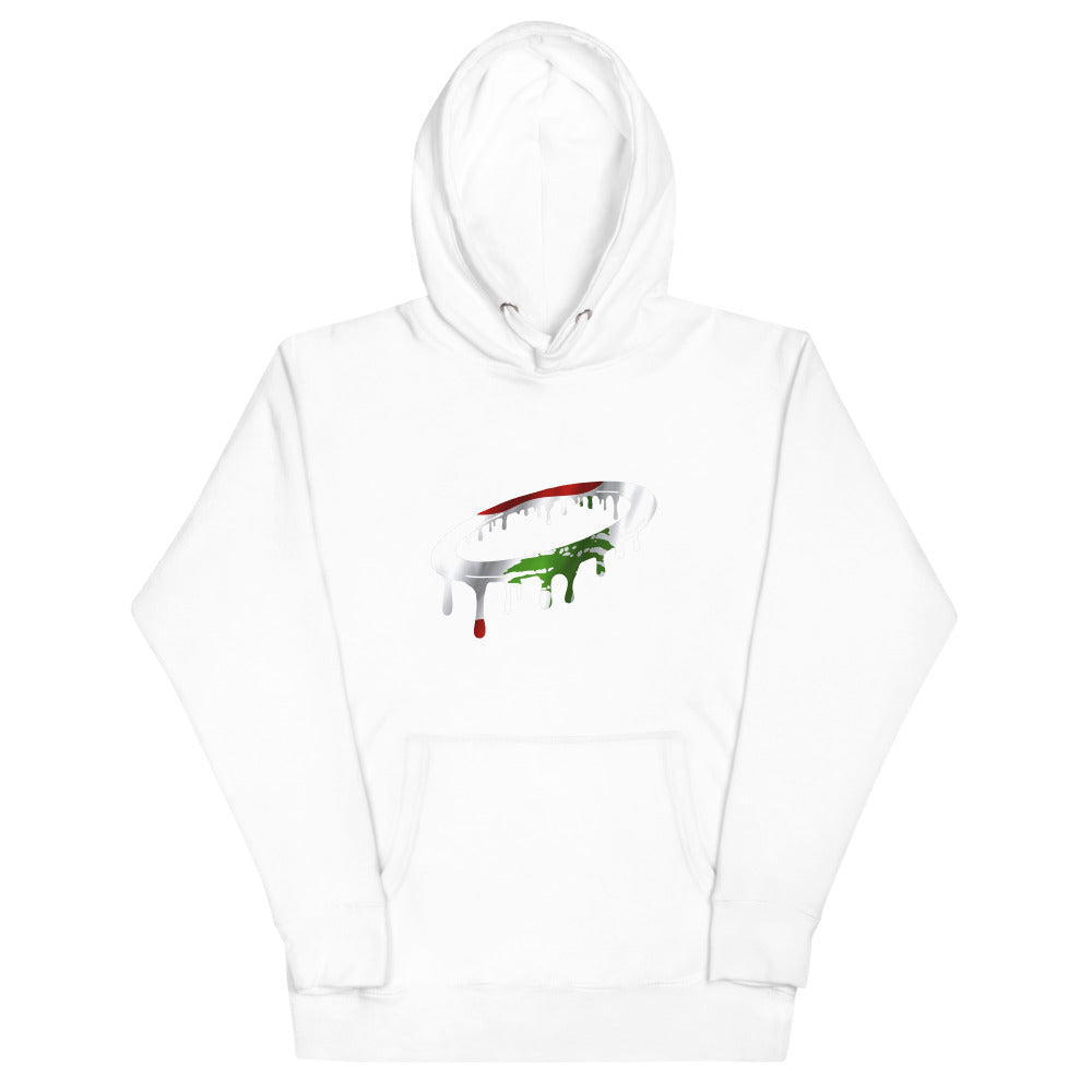 Lebanese Flag Melted Halo Hoodie (More Colors Available)