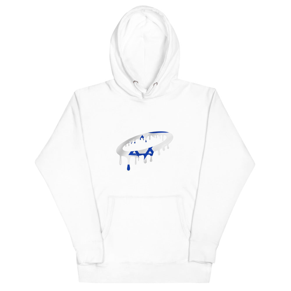Israeli Flag Melted Halo Hoodie (More Colors Available)