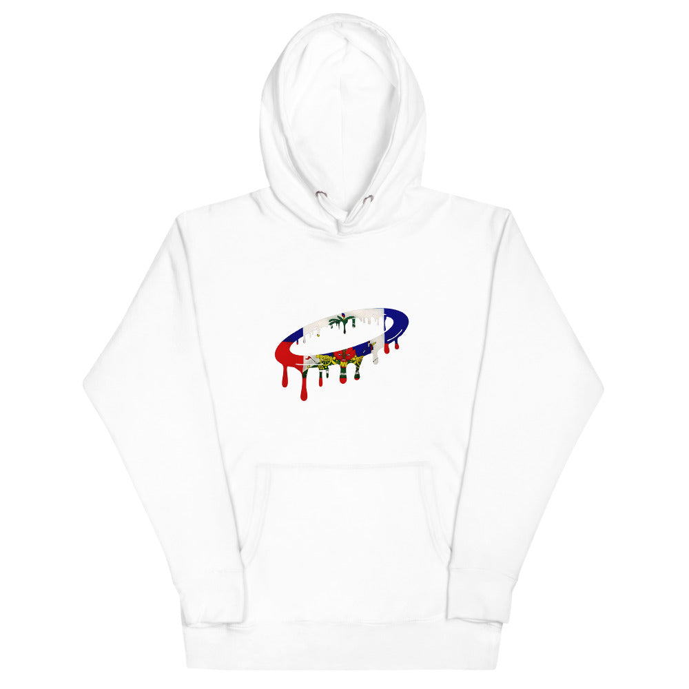 Haitian Flag Melted Halo Hoodie (More Colors Available)