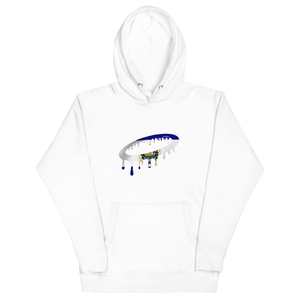 Salvadorian Flag Melted Halo Hoodie (More Colors Available)