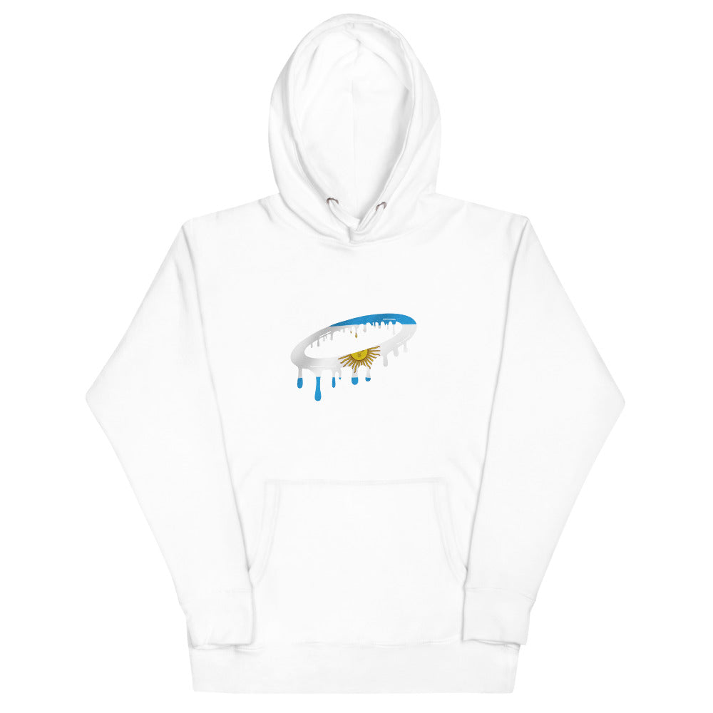 Argentinian Flag Melted Halo Hoodie (More Colors Available)