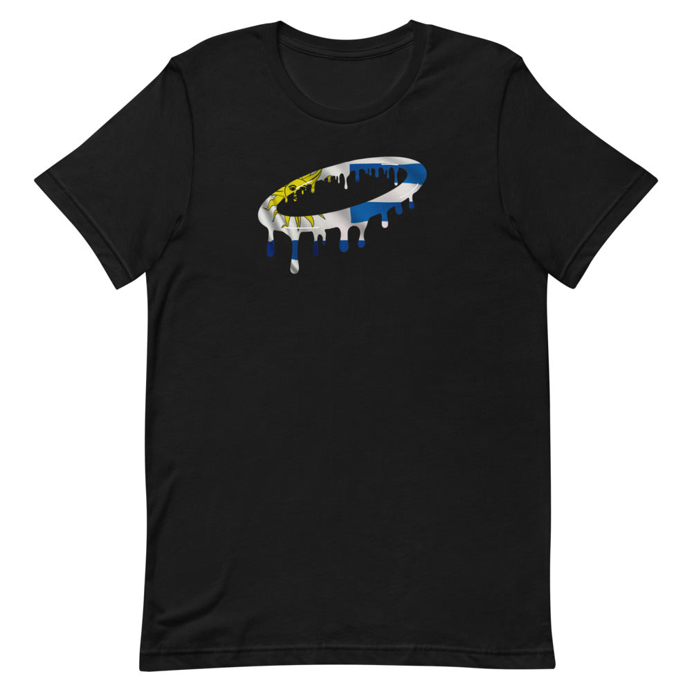 Uruguayan Flag Melted Halo Crew Neck T-Shirt (More Colors Available)