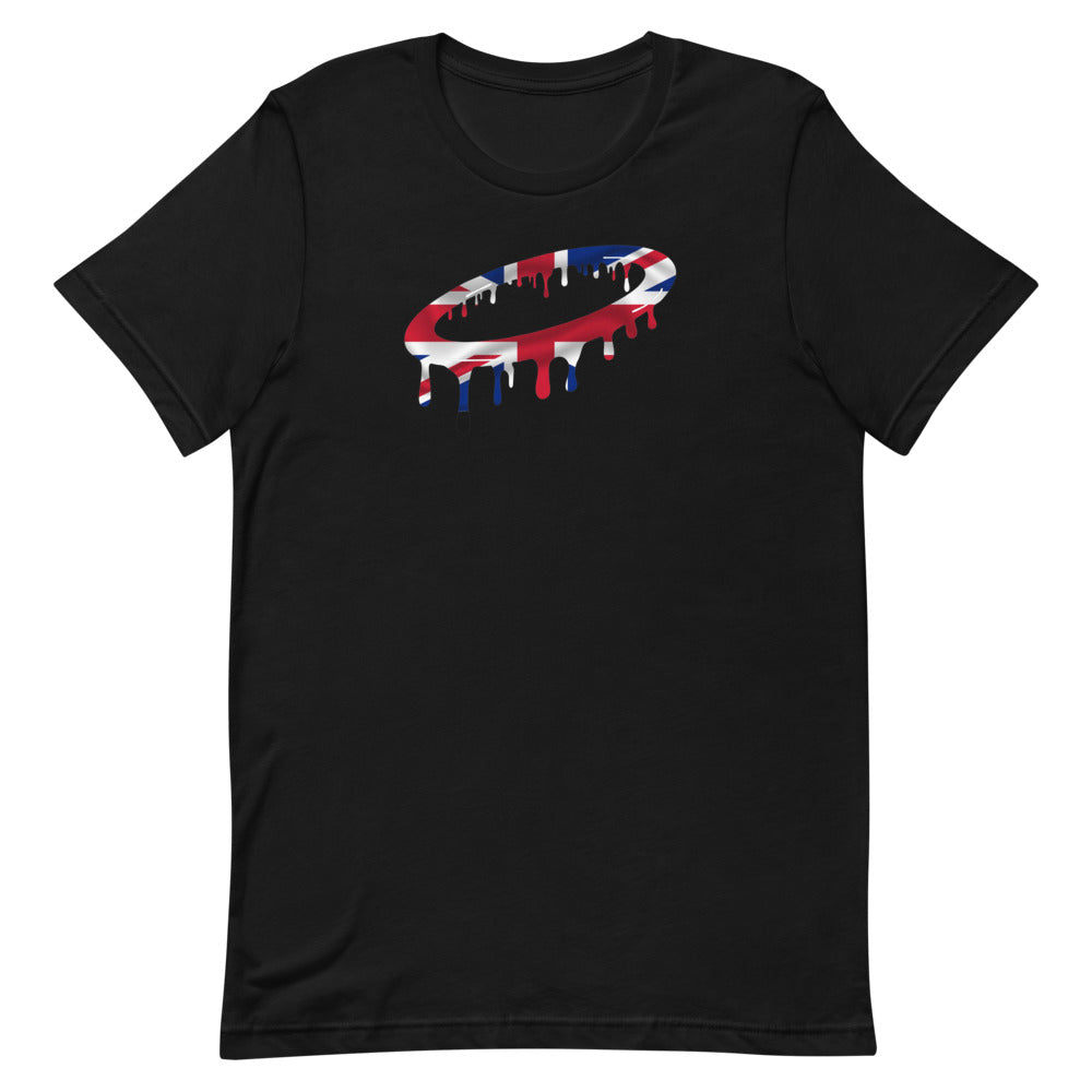 United Kingdom Flag Melted Halo Crew Neck T-Shirt (More Colors Available)