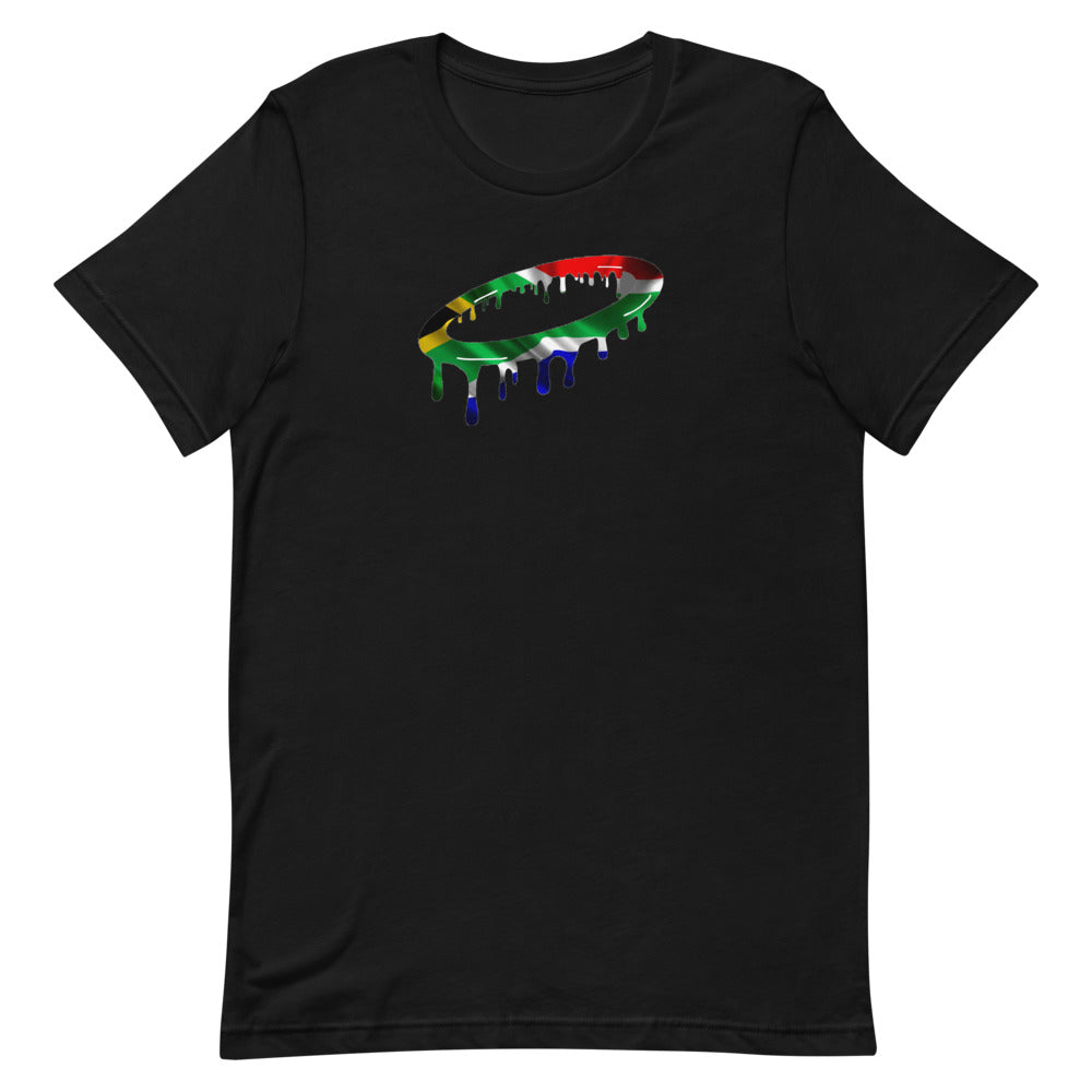 South African Flag Melted Halo Crew Neck T-Shirt (More Colors Available)