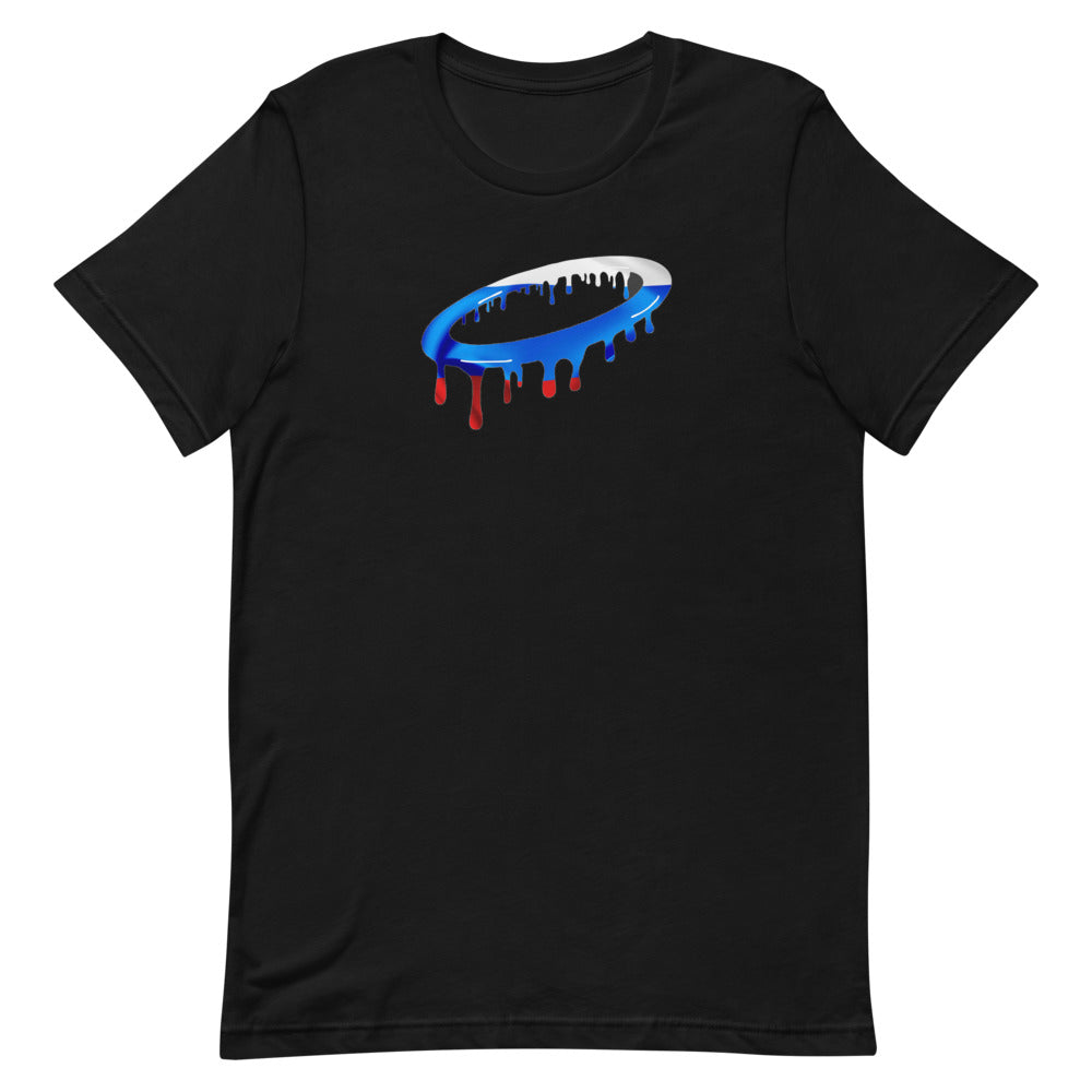 Russian Flag Melted Halo Crew Neck T-Shirt (More Colors Available)