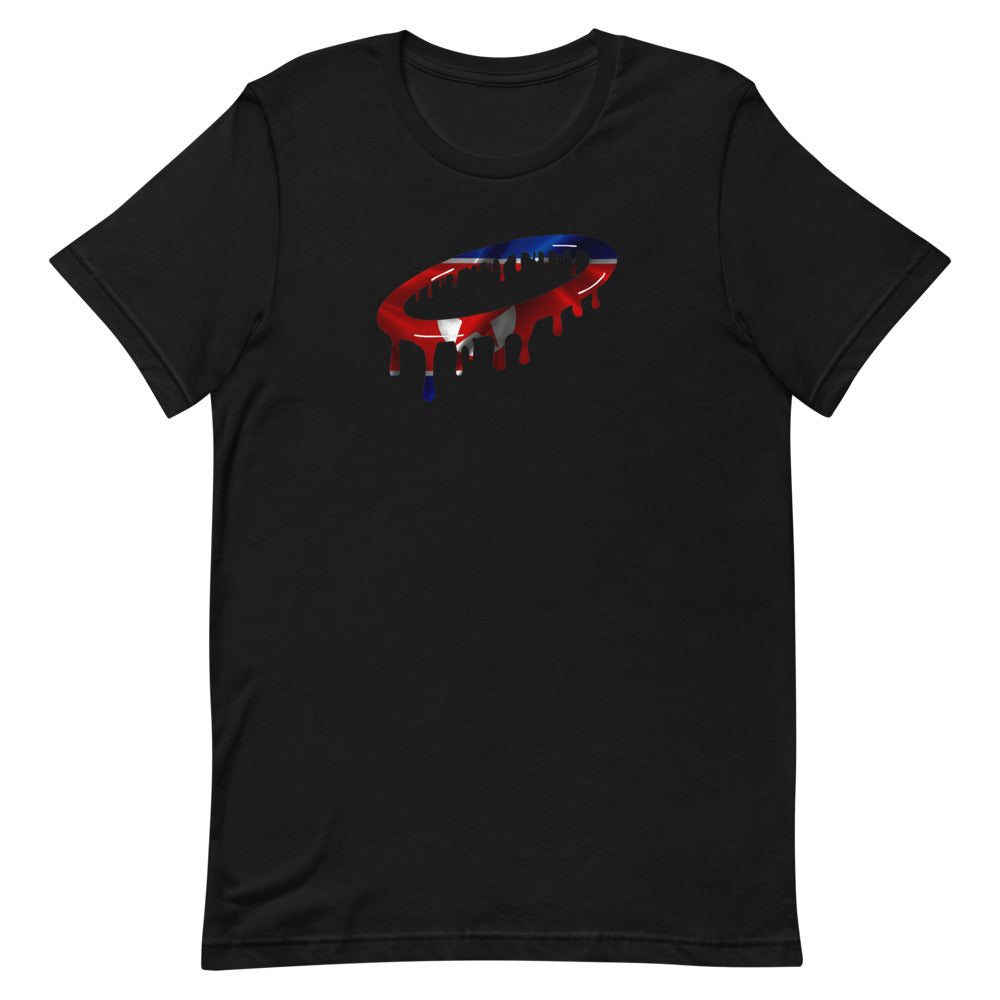 North Korean Flag Melted Halo Crew Neck T-Shirt (More Colors Available)