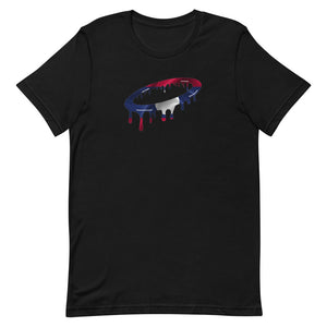Laotian Flag Melted Halo Crew Neck T-Shirt (More Colors Available)