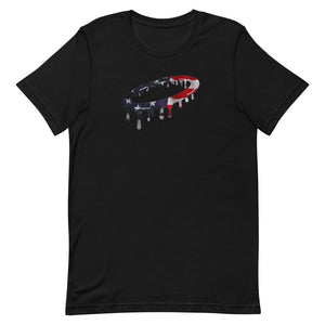 American Flag Melted Halo Crew Neck T-Shirt (More Colors Available)