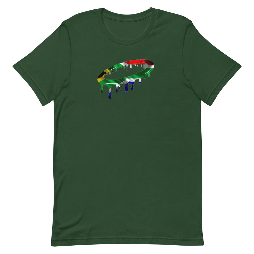 South African Flag Melted Halo Crew Neck T-Shirt (More Colors Available)