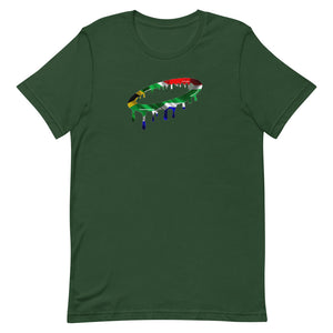 South African Flag Melted Halo Crew Neck T-Shirt (More Colors Available)