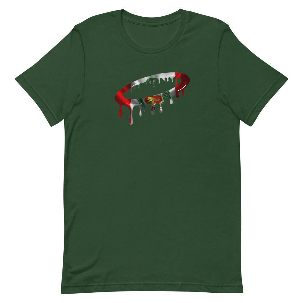 Peruvian Flag Melted Halo Crew Neck T-Shirt (More Colors Available)