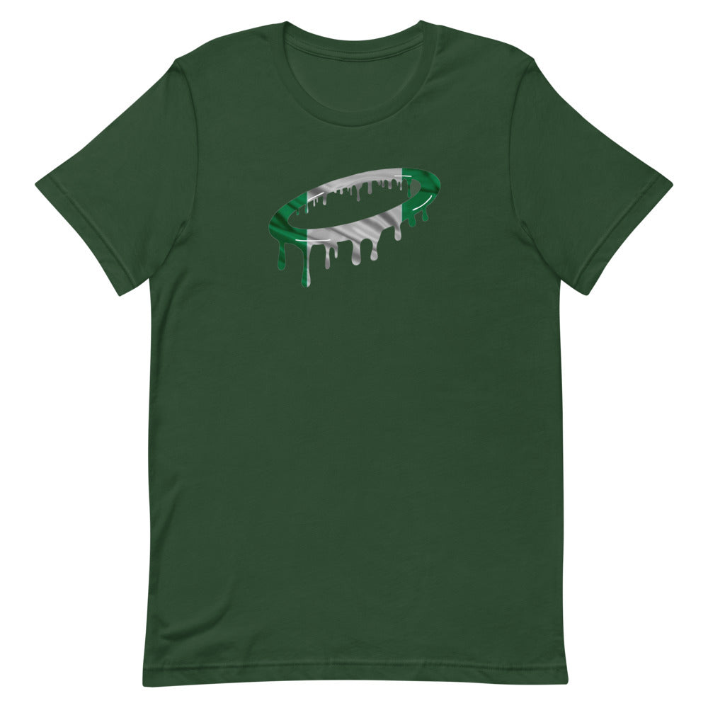 Nigerian Flag Melted Halo Crew Neck T-Shirt (More Colors Available)