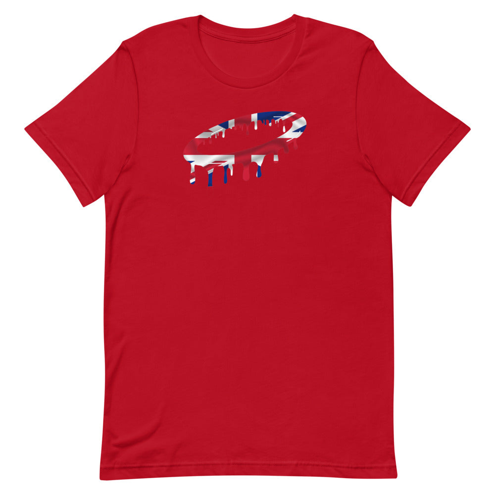 United Kingdom Flag Melted Halo Crew Neck T-Shirt (More Colors Available)