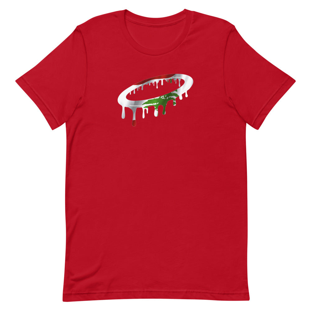 Lebanese Flag Melted Halo Crew Neck T-Shirt (More Colors Available)