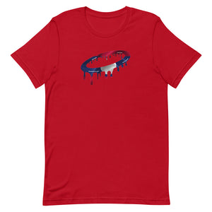 Laotian Flag Melted Halo Crew Neck T-Shirt (More Colors Available)