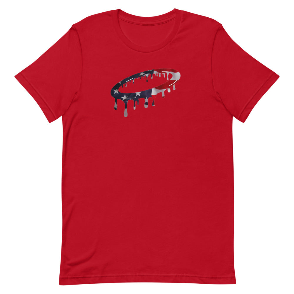 American Flag Melted Halo Crew Neck T-Shirt (More Colors Available)