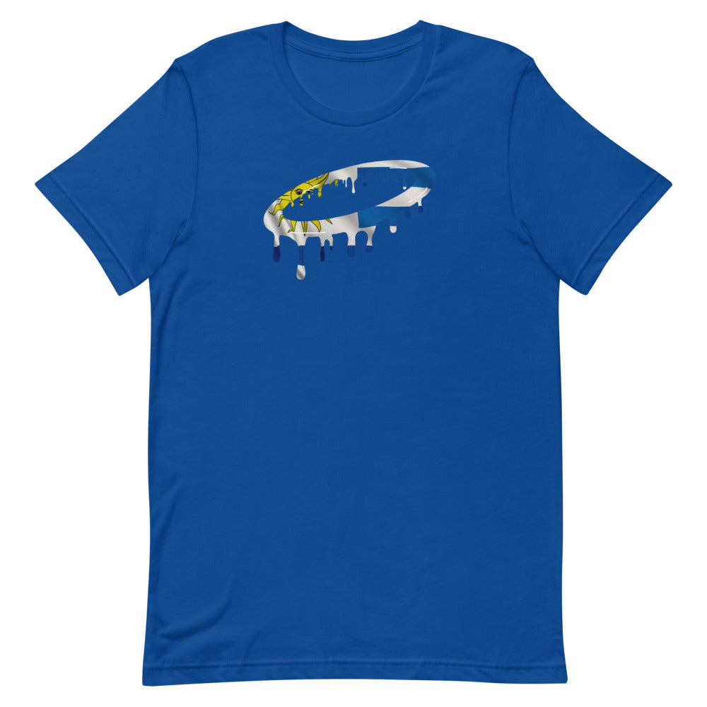 Uruguayan Flag Melted Halo Crew Neck T-Shirt (More Colors Available)