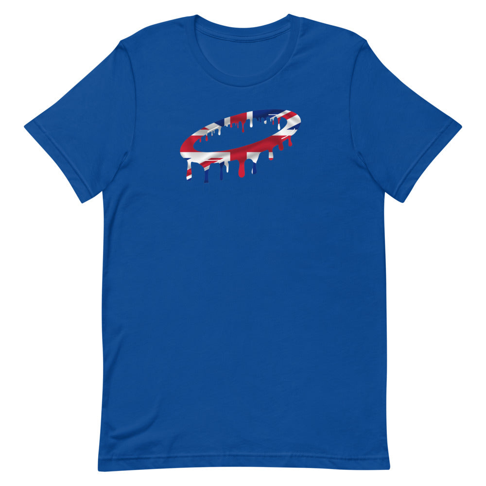 United Kingdom Flag Melted Halo Crew Neck T-Shirt (More Colors Available)