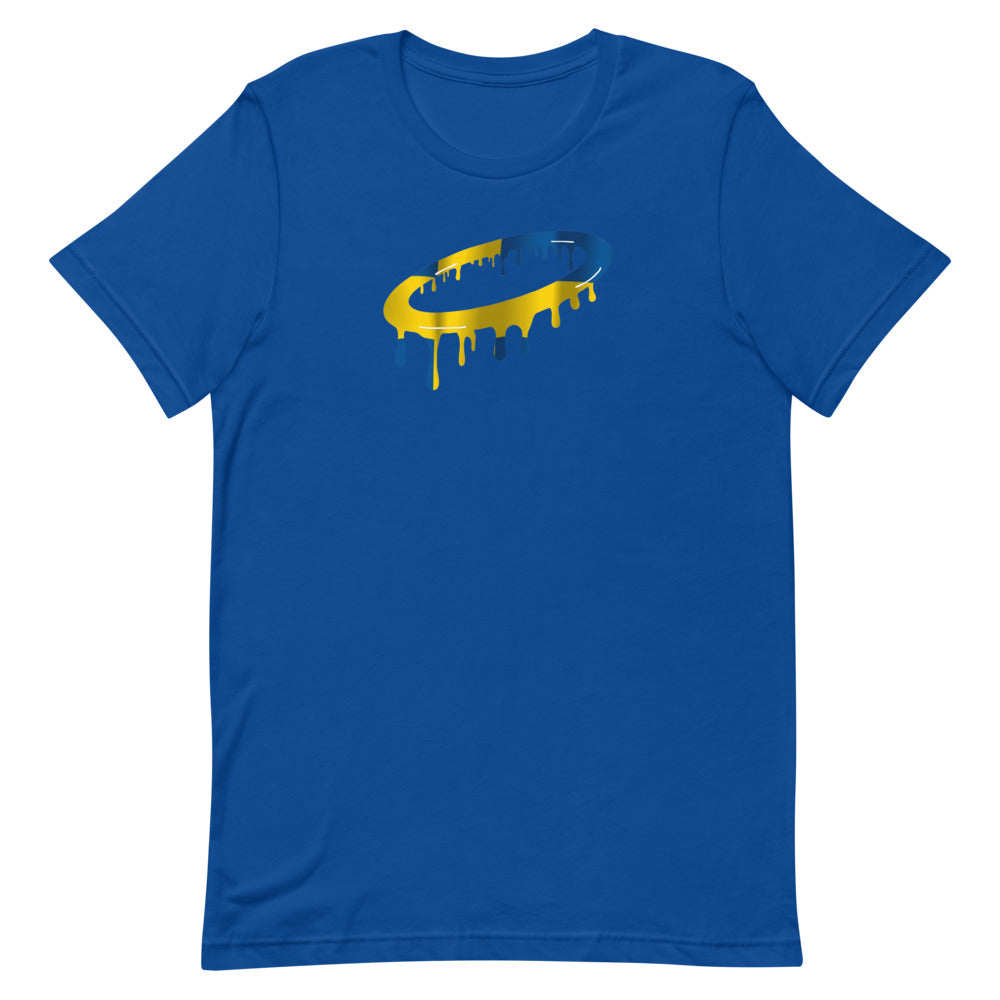 Swedish Flag Melted Halo Crew Neck T-Shirt (More Colors Available)