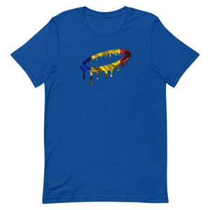 Romanian Flag Melted Halo Crew Neck T-Shirt (More Colors Available)